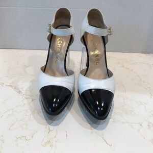 CHANEL Two-Tone Black and White Heels